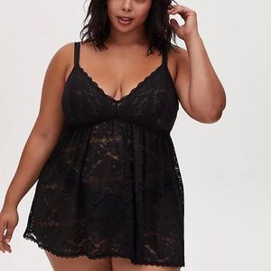 NWT Torrid Black Lace Babydoll